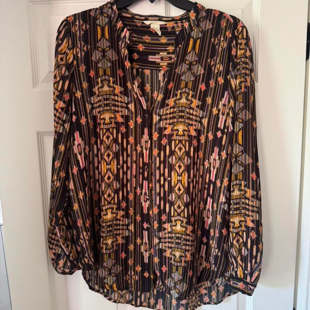 H&M black and multi-colored blouse- Size Women's 12